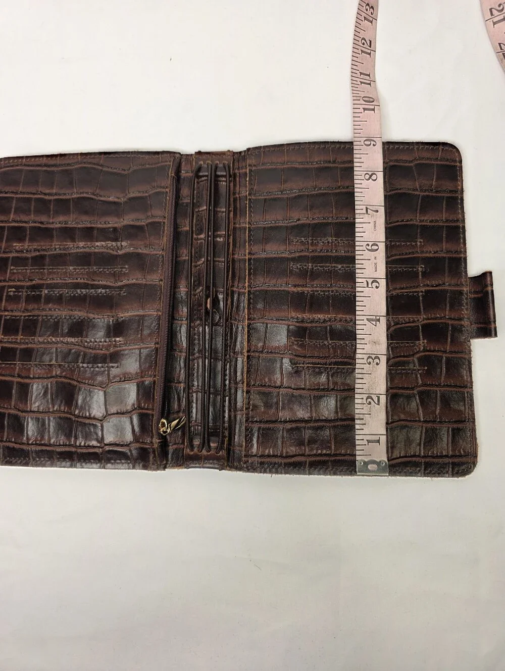 Planner Perfect Leather Traveler’s Notebook Cover Deep Brown Croc Embossed